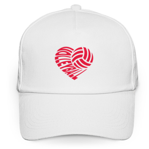 Кепка бейсболка с принтом Волейбольное сердце