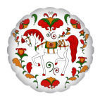 Подушка 35x35 см с цветной обратной стороной Русский орнамент / Russian folk ornament