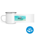 Кружка металлическая белая (круговая запечатка)