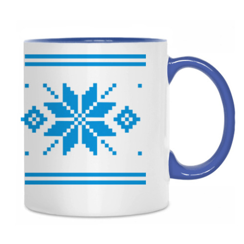 Кружка с принтом 'Снежинка'