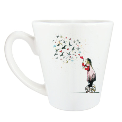 Чашка Латте с принтом Смайлы души