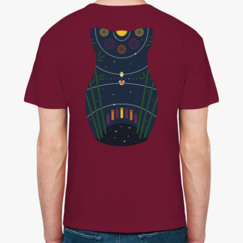 Футболка с принтом Звёздная лиса и Небесный кот