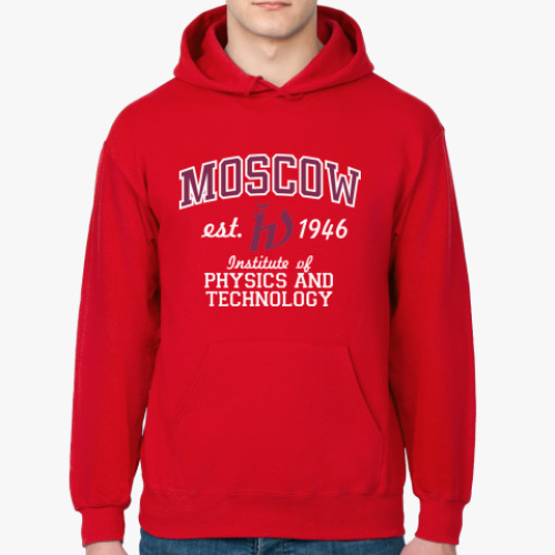 Толстовка худи с принтом Толстовка МФТИ, Москва