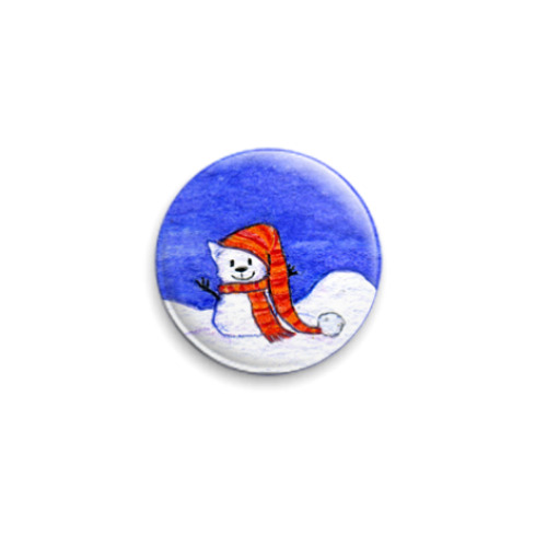 Значок 25мм с принтом  Снегокот