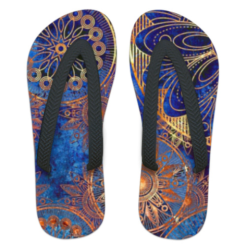 Шлепанцы (сланцы) с принтом Золото