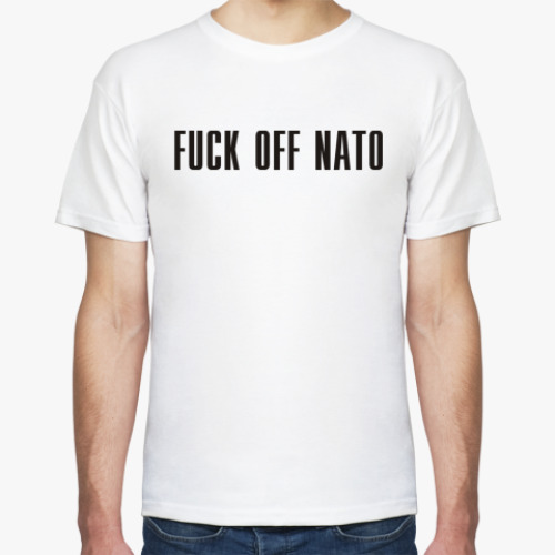 Футболка с принтом  FUCK OFF NATO!