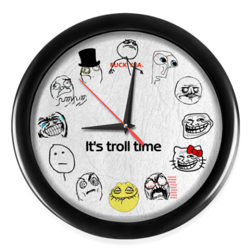 Настенные часы с принтом Trollface