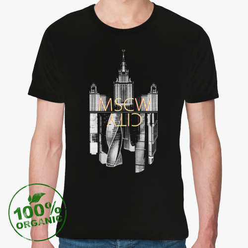 Футболка из органик-хлопка с принтом MOSCOW CITY Город Москва
