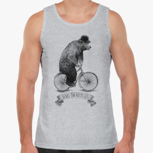 Майка с принтом Медведь на велосипеде