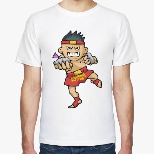 Футболка с принтом Тайбоксер Заряженный