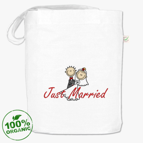 Сумка шоппер с принтом Молодожены