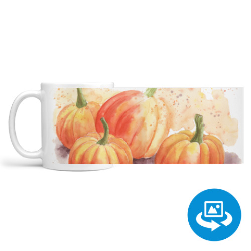 Кружка (круговая запечатка) с принтом Тыквы