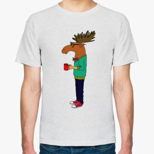 Футболка с принтом Лось в кедах