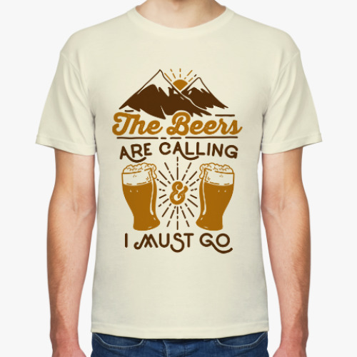 Футболка с принтом Пиво зовёт!
