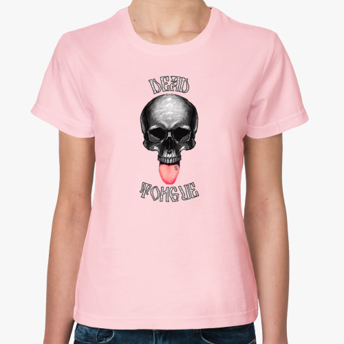 Женская футболка с принтом Dead Tongue Мертвый Язык