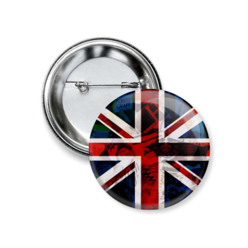 Значок 37мм с принтом Британский флаг