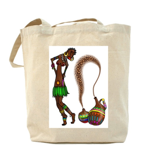 Сумка шоппер с принтом Африканские зарисовки