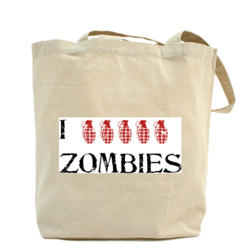 Сумка шоппер с принтом  I grenade ZOMBIES
