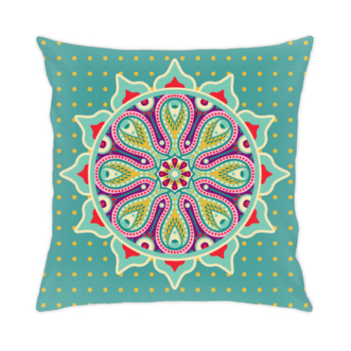 Подушка с принтом мандала
