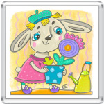 Зайка с цветком