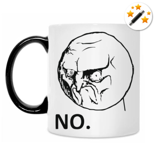 Кружка-хамелеон с принтом NO