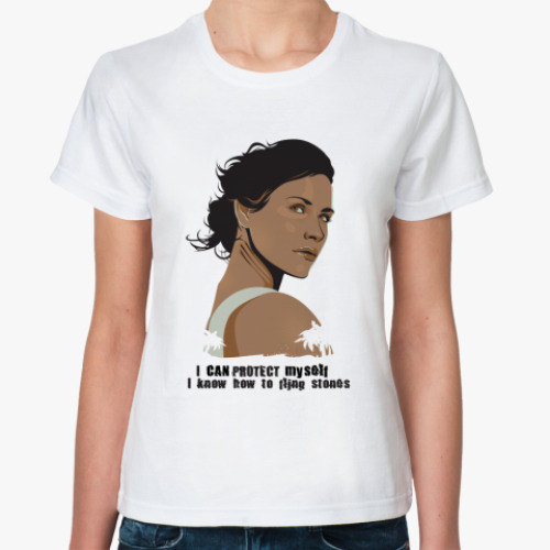 Классическая футболка с принтом я умею швыряться камнями