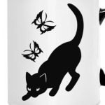 Котик с бабочками