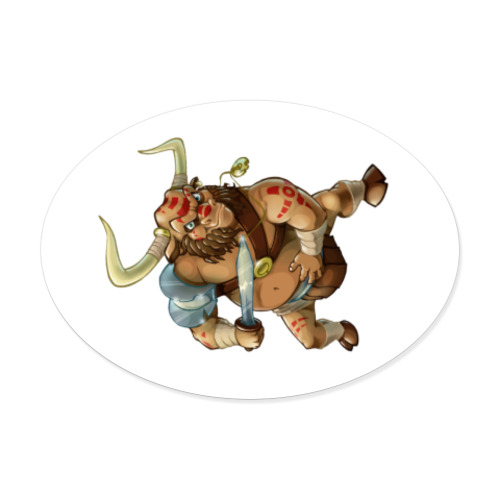 Виниловые наклейки с принтом Бык-гладиатор