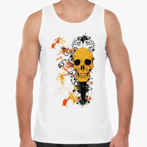 Майка с принтом  Череп