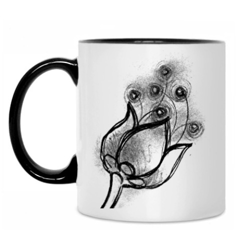 Кружка с принтом Цветы