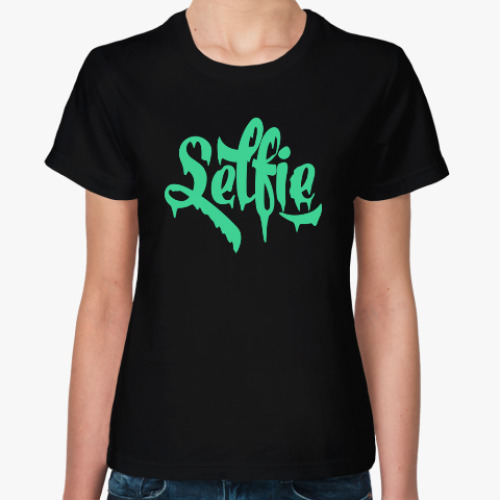 Женская футболка с принтом Selfie