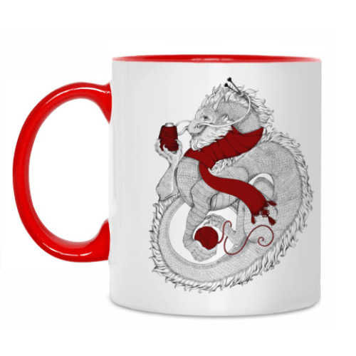 Кружка с принтом Восточный дракон