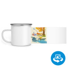 Кружка металлическая белая (круговая запечатка)