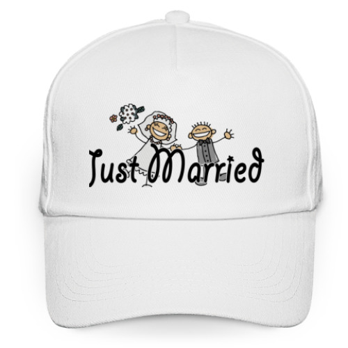 Кепка бейсболка с принтом Молодожены