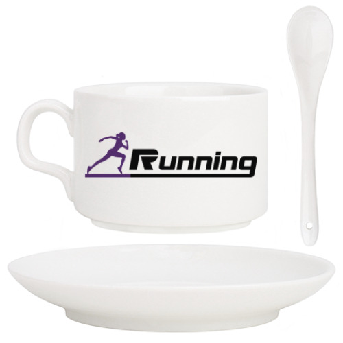 Кофейный набор с принтом Running