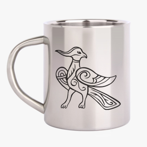 Кружка металлическая с принтом Птица счастья