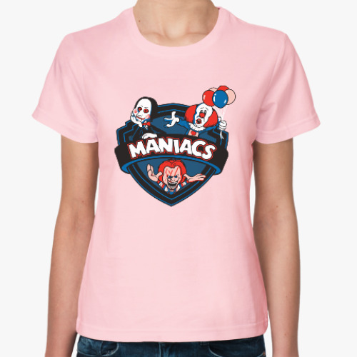Женская футболка с принтом Maniacs