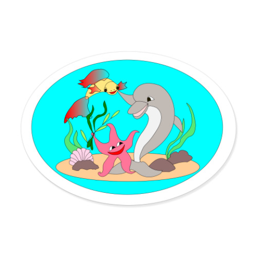 Виниловые наклейки с принтом Привет с морского побережья!