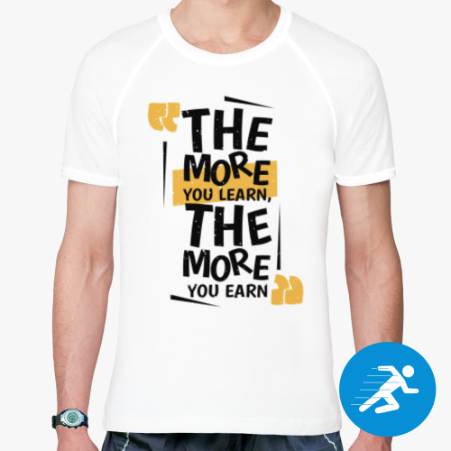 Спортивная футболка с принтом Знание - сила