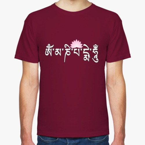 Футболка с принтом Ом мани падме хум мантра