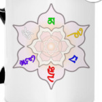 Ом мани падмэ  хум мантра разноцветная в лотосе