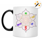 Ом мани падмэ  хум мантра разноцветная в лотосе