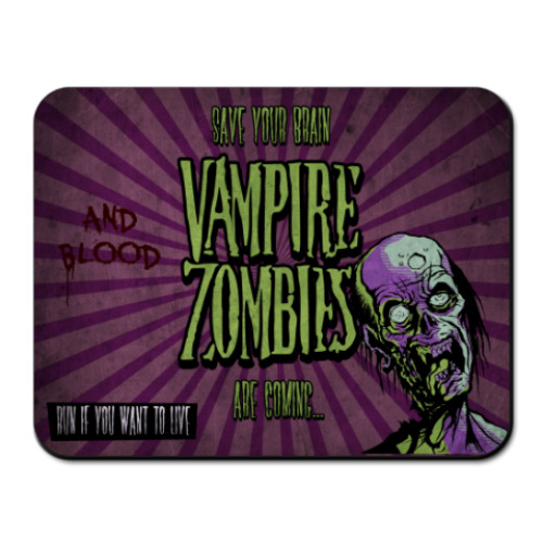 Коврик для мыши с принтом Vampire-Zombies