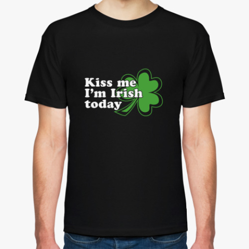 Футболка с принтом Kiss me, I'm Irish