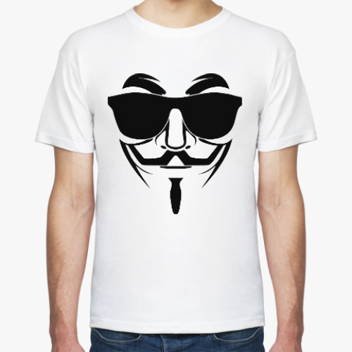 Футболка с принтом Анонимус (Маска Гая Фокса)