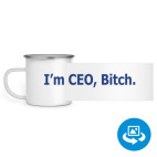 Кружка металлическая белая (круговая запечатка)