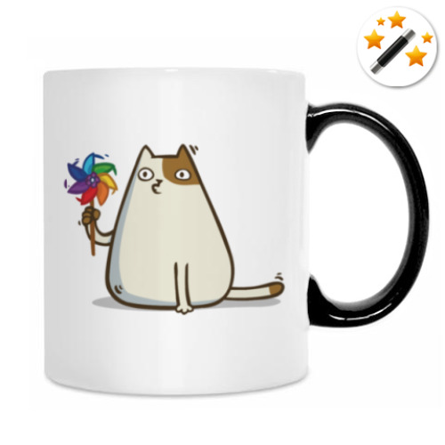 Кружка-хамелеон с принтом Пятничный Котик №10