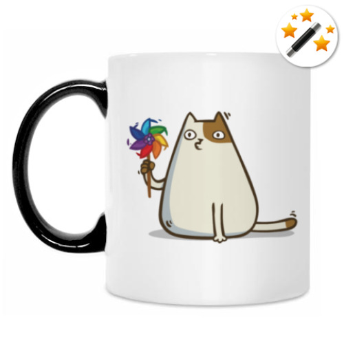 Кружка-хамелеон с принтом Пятничный Котик №10