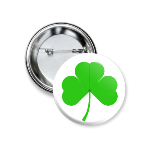 Значок 37мм с принтом Трилистник