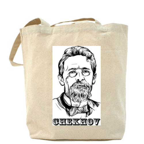 Сумка шоппер с принтом  Чехов